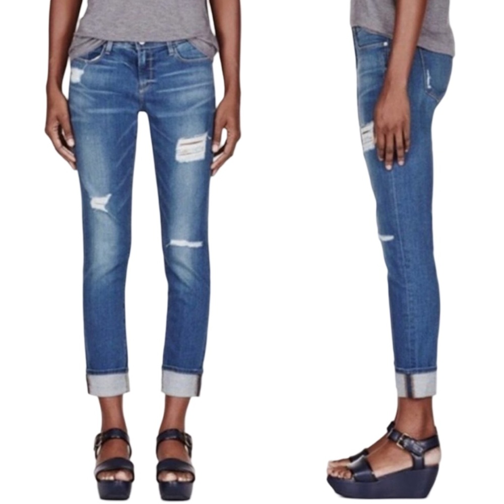 FRAME Le Grand Garçon Distressed Boyfriend Jeans
